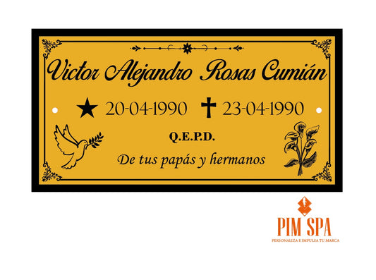 🕊️ Placa Recordatoria N°1