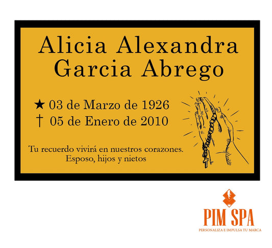 🕊️ Placa Recordatoria N°3